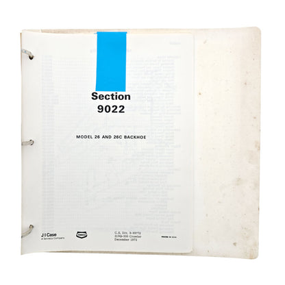 Section 9022: Model 26 and 26C Backhoe