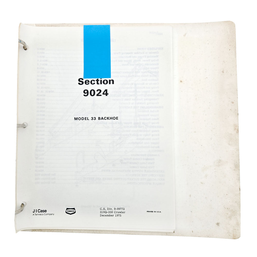Section 9024: Model 33 Backhoe