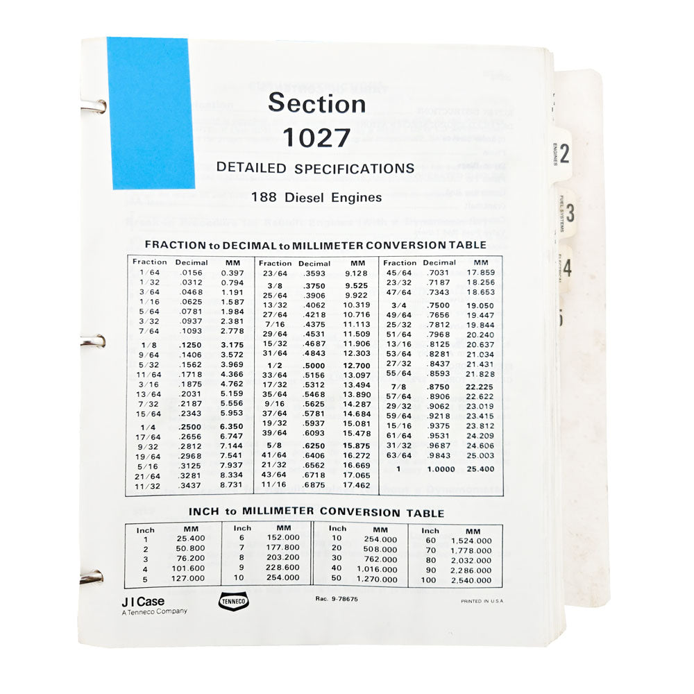 Section 1027: Detailed Specifications - 188 Diesel engines