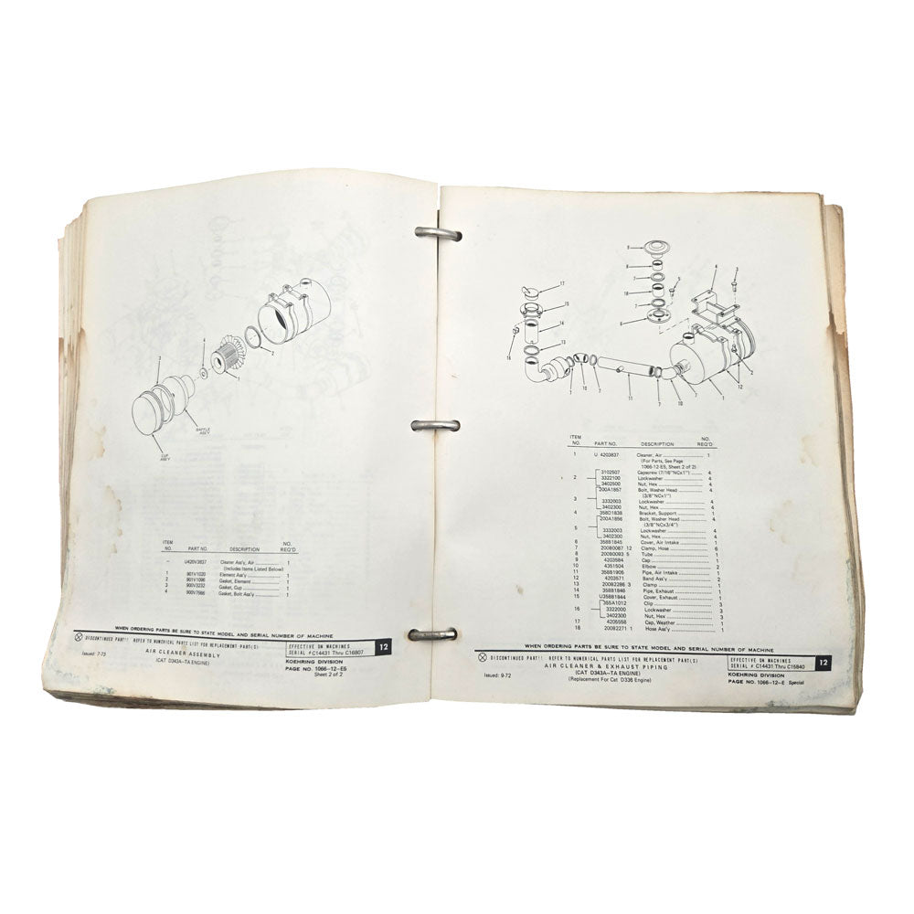 Model 1066 Hydraulic Hoe Skooper Parts and Operation Maintenance Manual | Open
