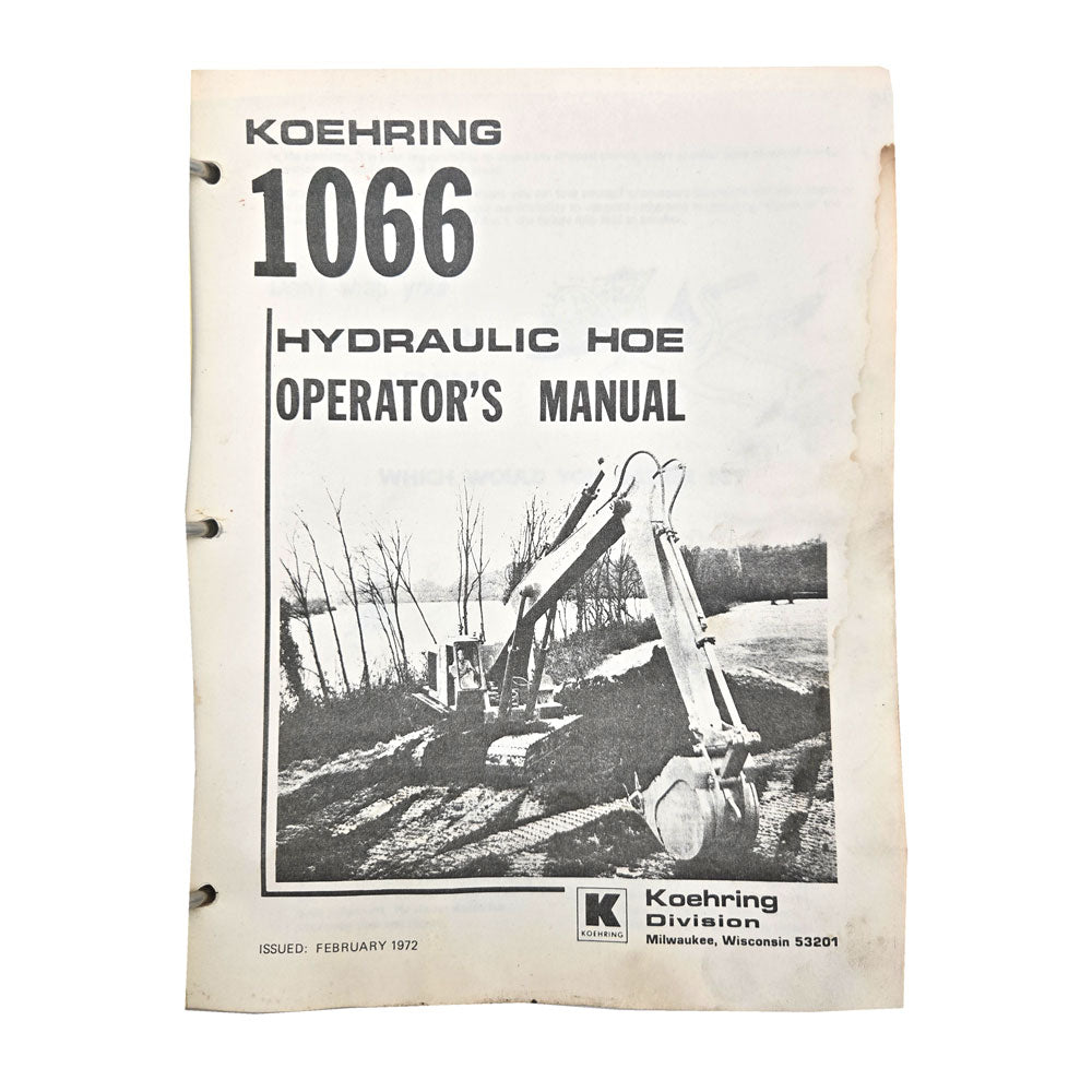 Model 1066 Hydraulic Hoe Skooper Parts and Operation Maintenance Manual | Hydraulic manual