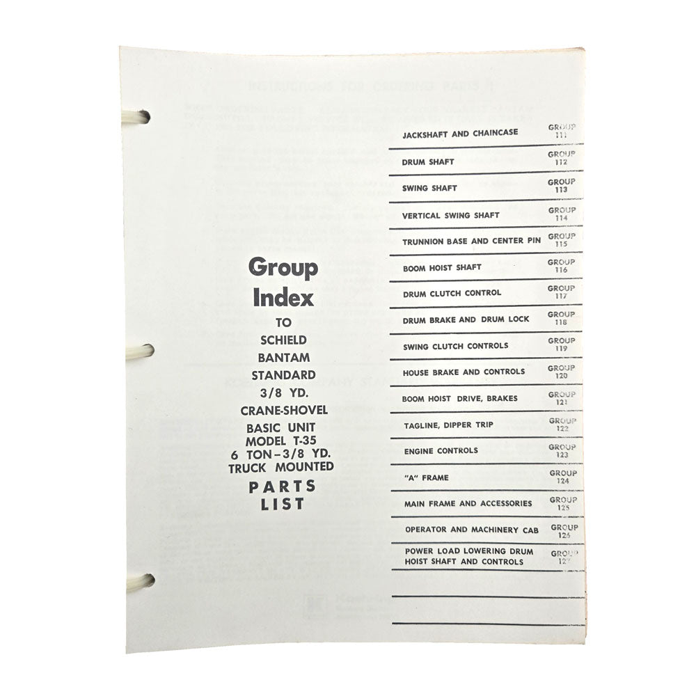 Section 6: Group Index Basic Parts List