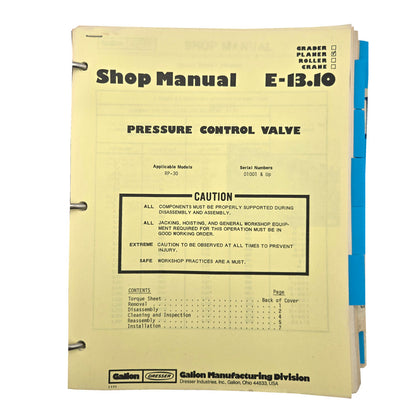 Section E - 13.10: Pressure Control Valve