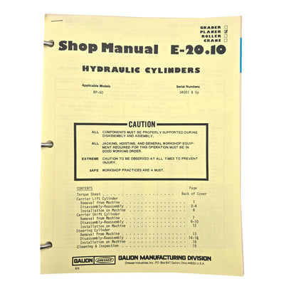 Section E - 20.10: Hydraulic Cylinders