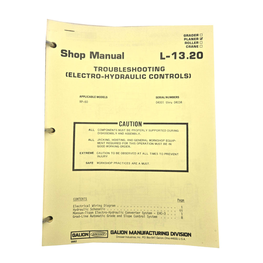 Section L - 13.20: Troubleshooting (Electro-Hydraulic Controls)