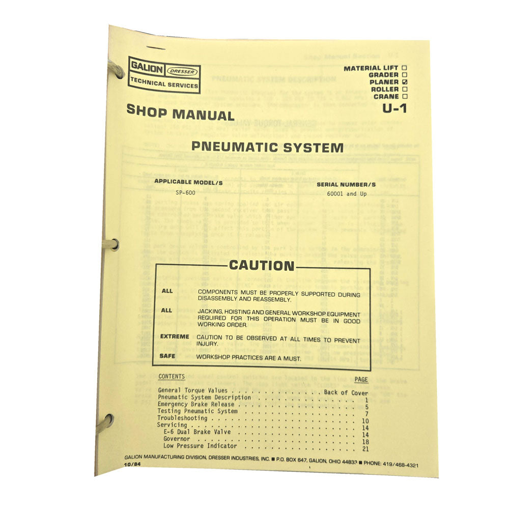 Section U - 1: Pneumatic System