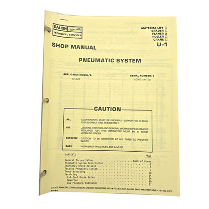 Section U - 1: Pneumatic System