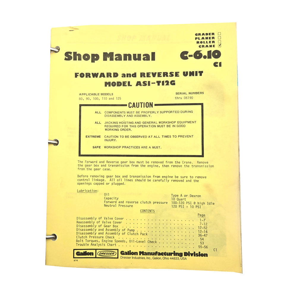 Section C - 6.10 C1: Forward and Reverse Unit Model ASI-T12G 