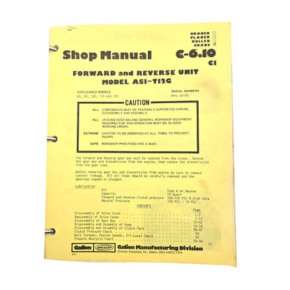 Section C - 6.10 C1: Forward and Reverse Unit Model ASI-T12G 