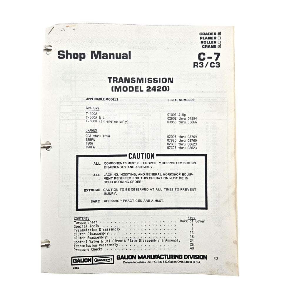Section C - 7 R3/C3: Transmission (Model 2420)