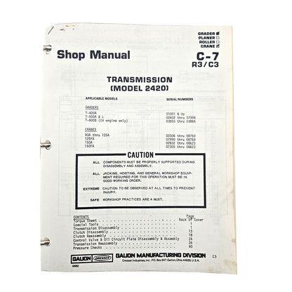 Section C - 7 R3/C3: Transmission (Model 2420)