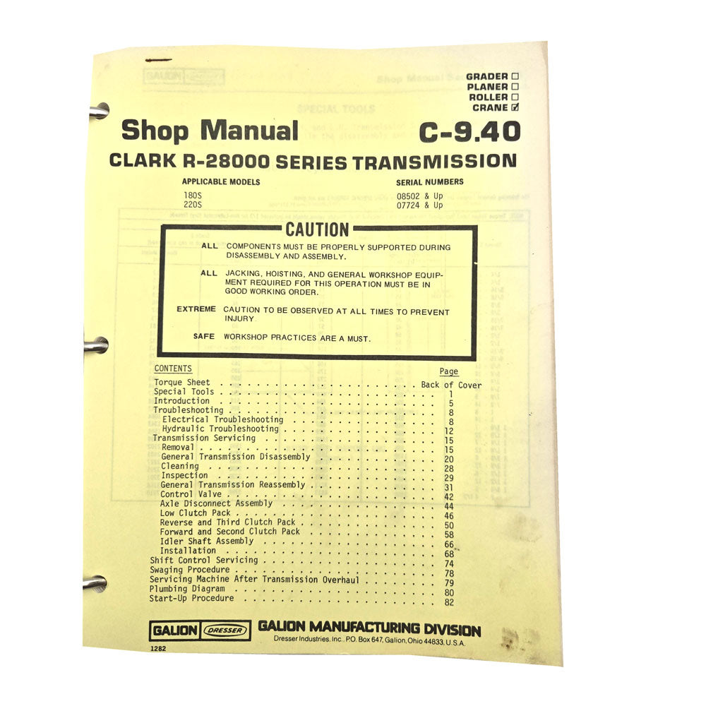 Section C - 9.40: Clark R-28000 Series Transmission