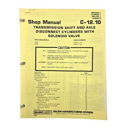Section C - 12.10: Transmission Shift and Axle Disconnect Cylinders with Solenoid Valve