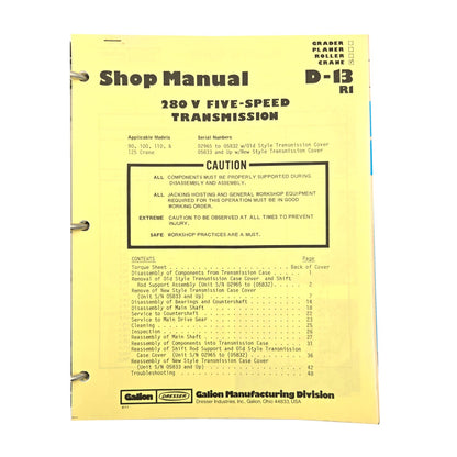 Section D - 13 R1: 28 V Five-speed Transmission