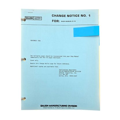 Change Notice No.1 | Section D - 14: NPG-200 Two-speed Transfer Case 
