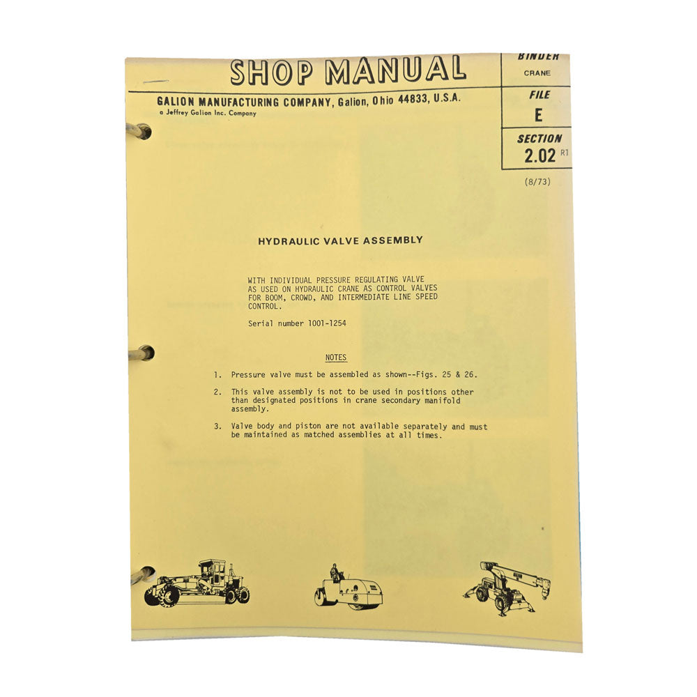 Section E - 2.02 R1: Hydraulic Valve Assembly