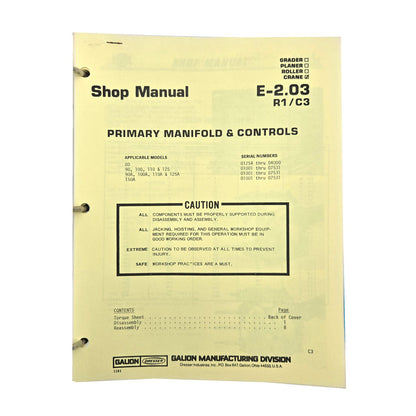 Section E - 2.03 R1/C3: Primary Manifold & Controls
