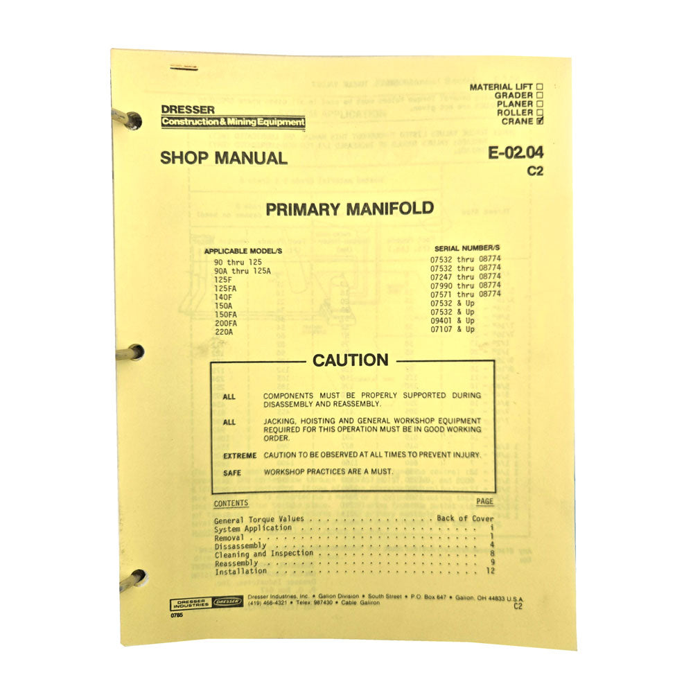 Section E - 02.04 C2: Primary Manifold