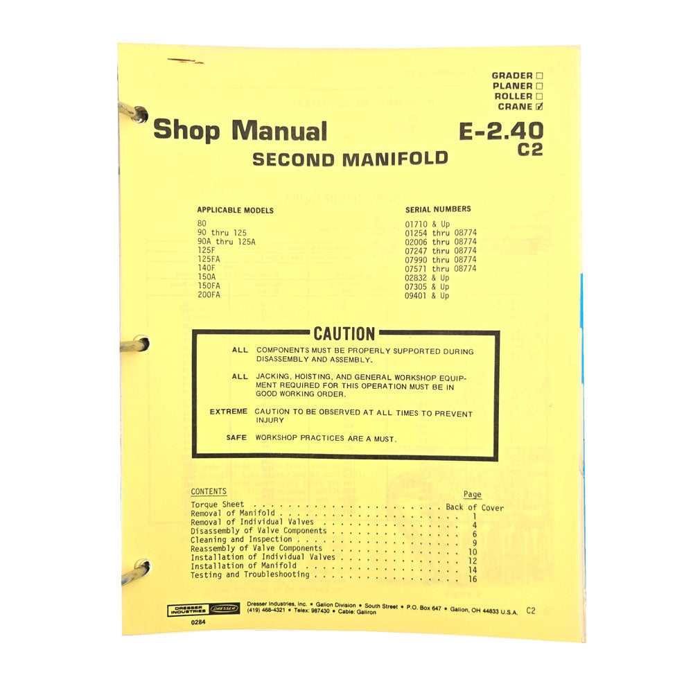 Section E - 2.40 C2: Second Manifold