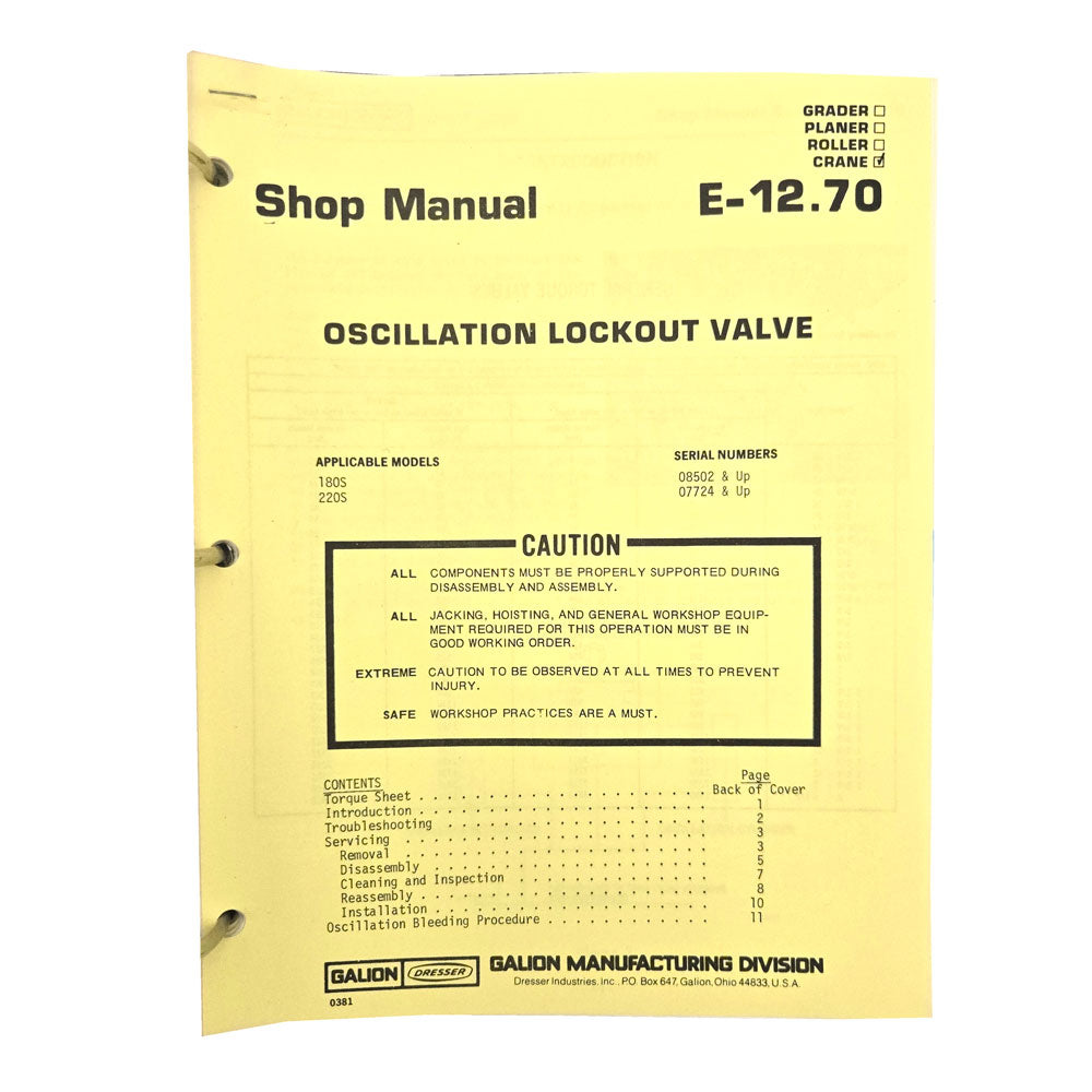 Section E - 12.70: Oscillation Lockout Valve