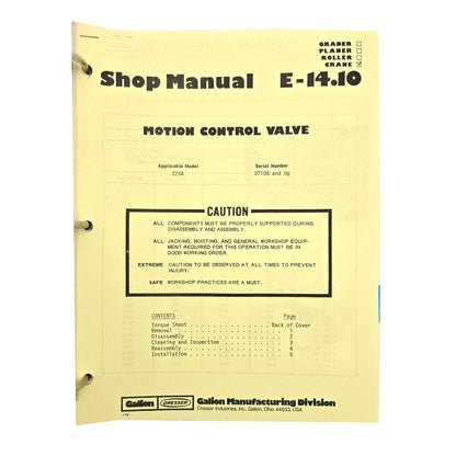 Section E - 14.10: Motion Control Valve