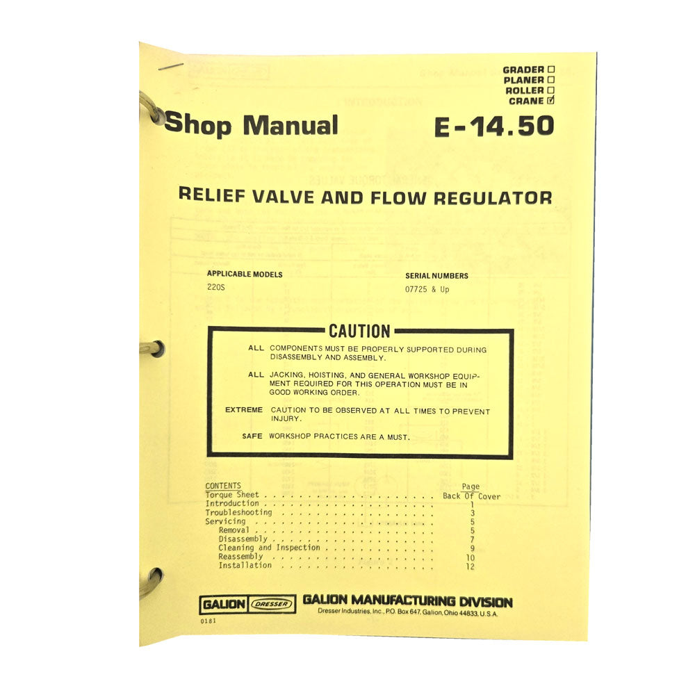 Section E - 14.50: Relief Valve and Flow Regulator