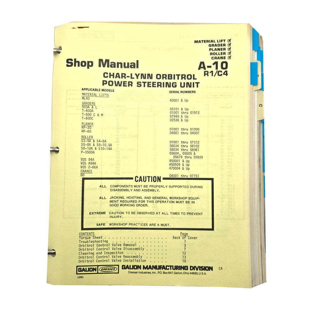 Section A - 10 R1/C4: Char-Lynn Orbitrol Power Steering Unit