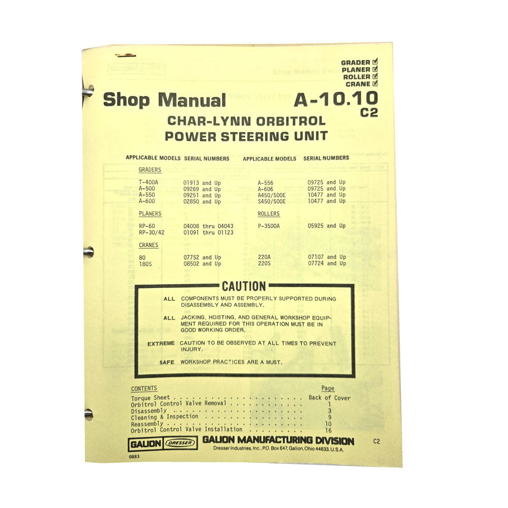 Section A - 10.10 C2: Char-Lynn Orbitrol Power Steering Unit