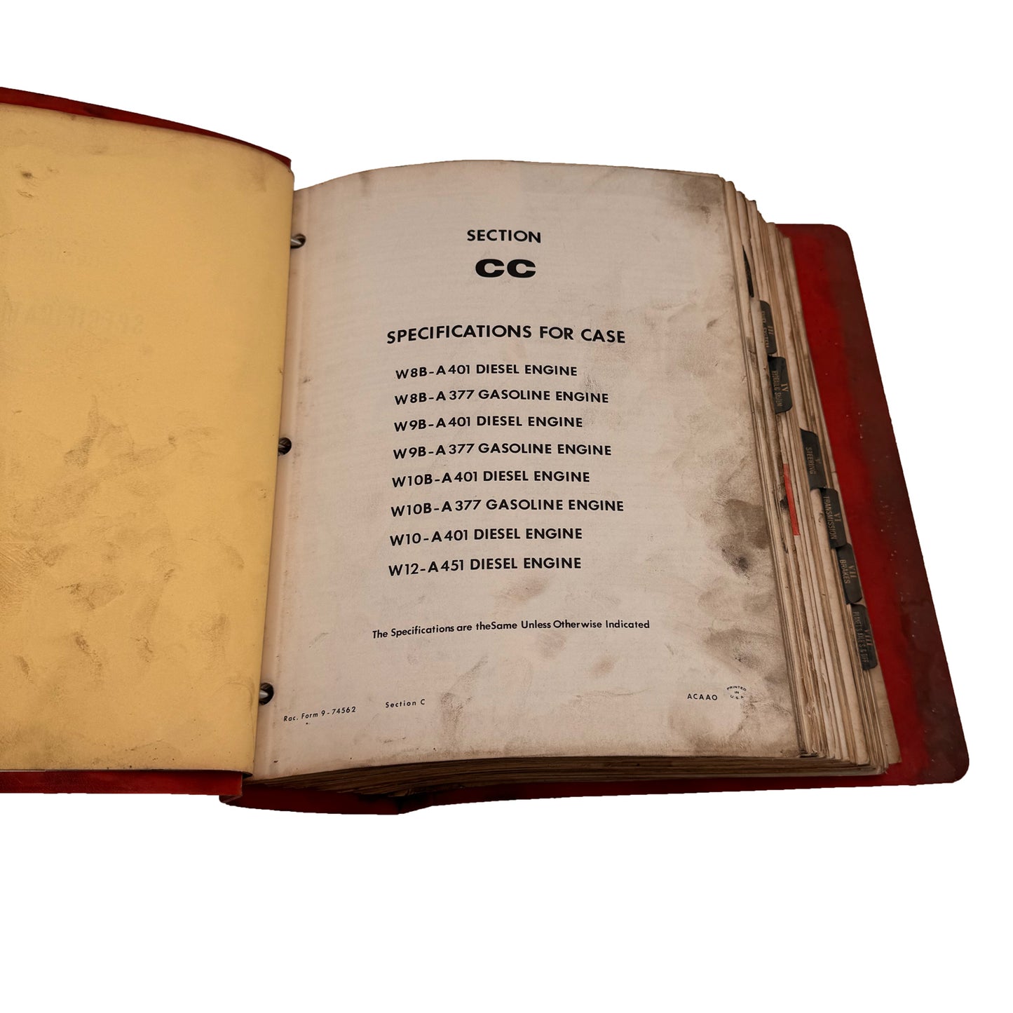 Case W8B W9B W10B W10 W12 Loader Service Manual Repair Shop Book