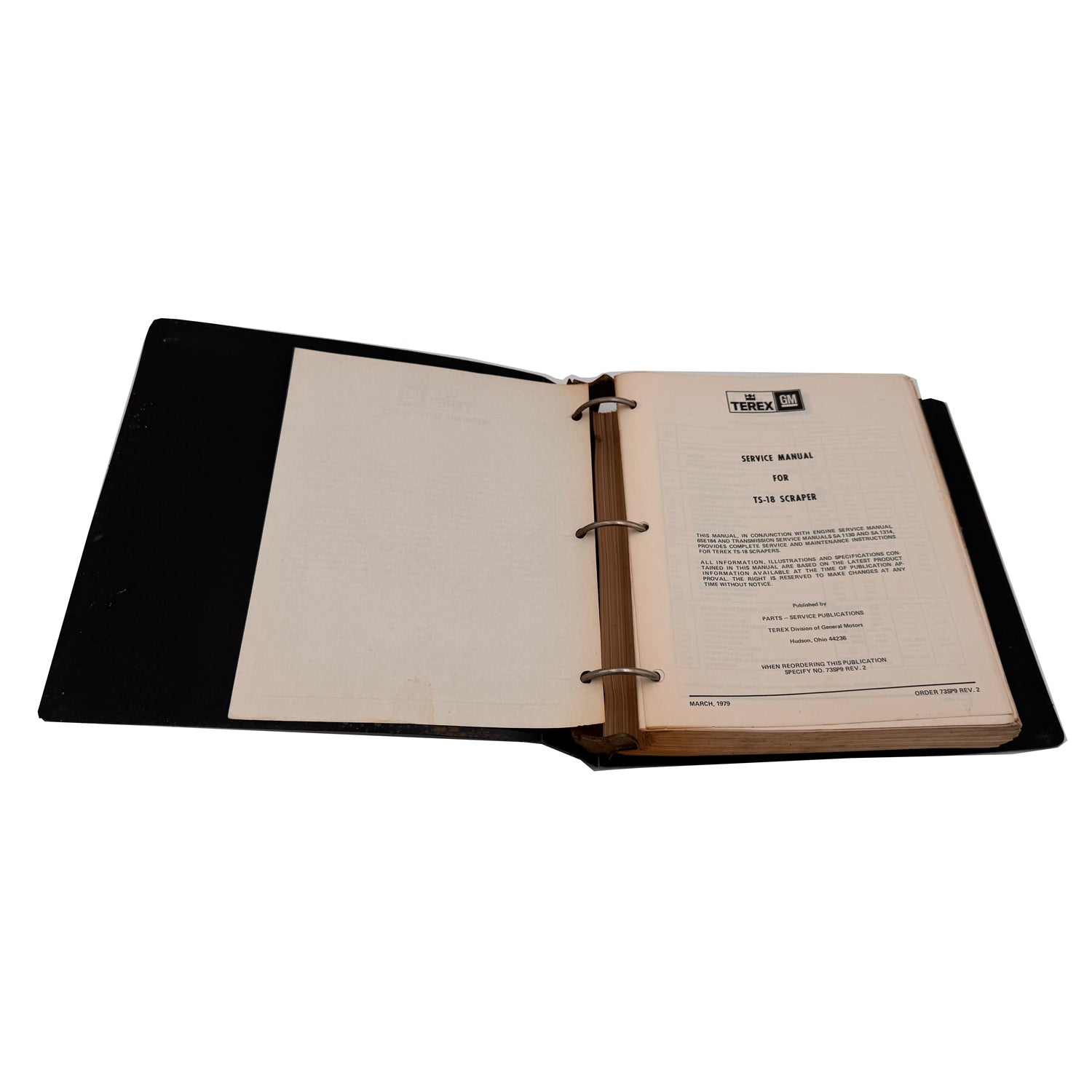 Terex GM TS-18 Scraper Service Repair Manual | 73SP9