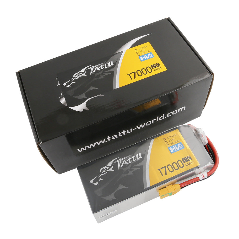 Tattu 17000mAh LiPo Battery with XT90-S Plug – Retail Packaging