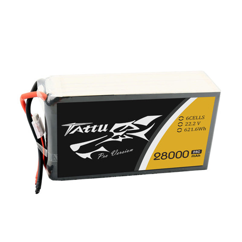Tattu 28000mAh 6S LiPo Battery Pack with XT150 Connector - Angled Side View