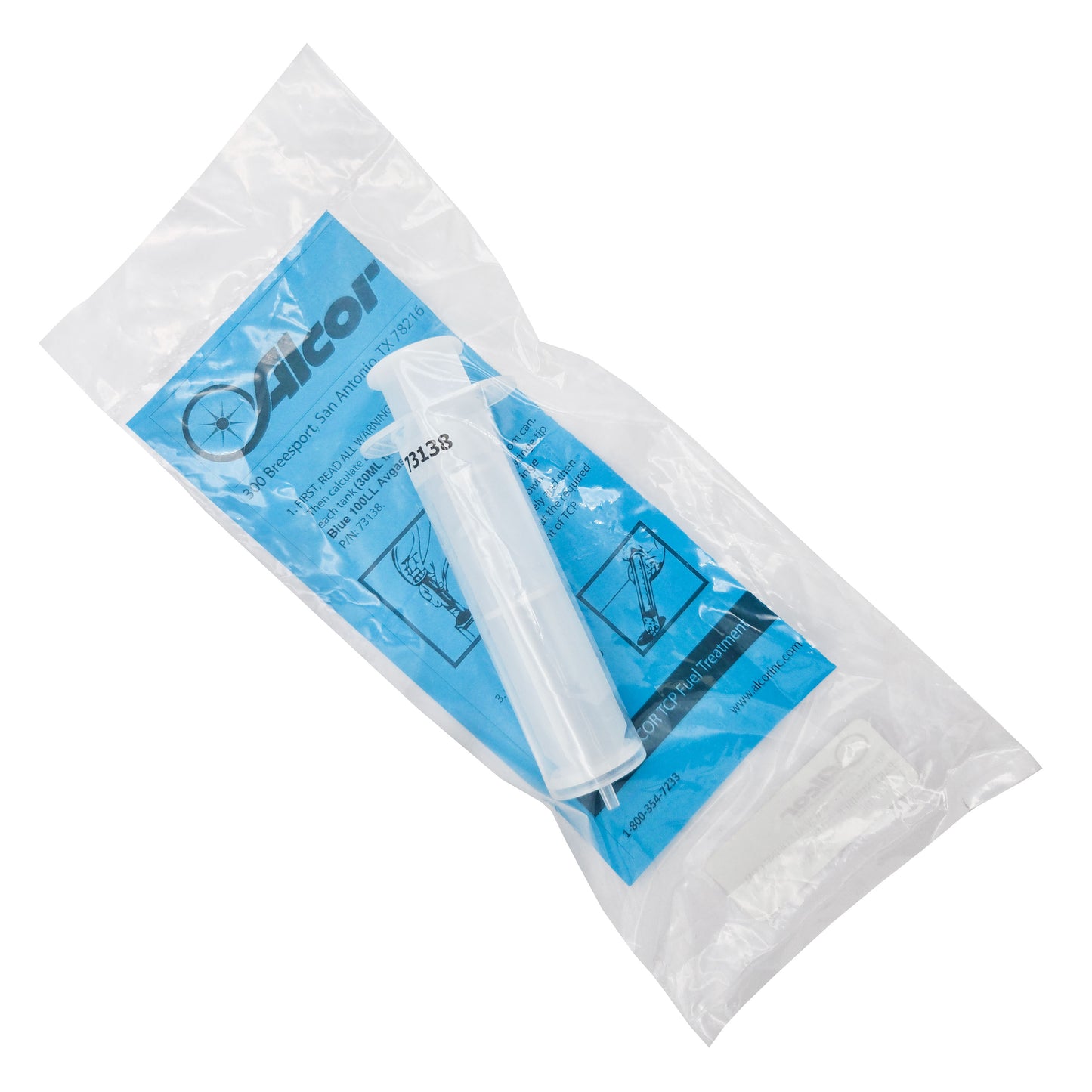 TCP Fuel Treatment Syringe in package - precision fuel additive applicator for aviation engines