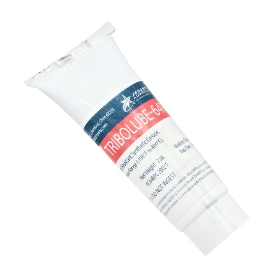 Aerospace Lubricants TRIBOLUBE-64 synthetic grease, 2 oz tube, fuel and oxidizer resistant, temperature range -100F to 400F, shown against white background