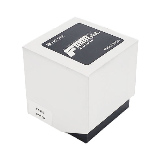 Isometric view of T-Motor F1000 KV300 product box showing ‘To The Fore’ branding and model sticker.