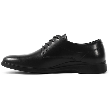 Amberjack Original Obsidian Classic black pilot oxford shoe, left side view, traditional lace-up | Left