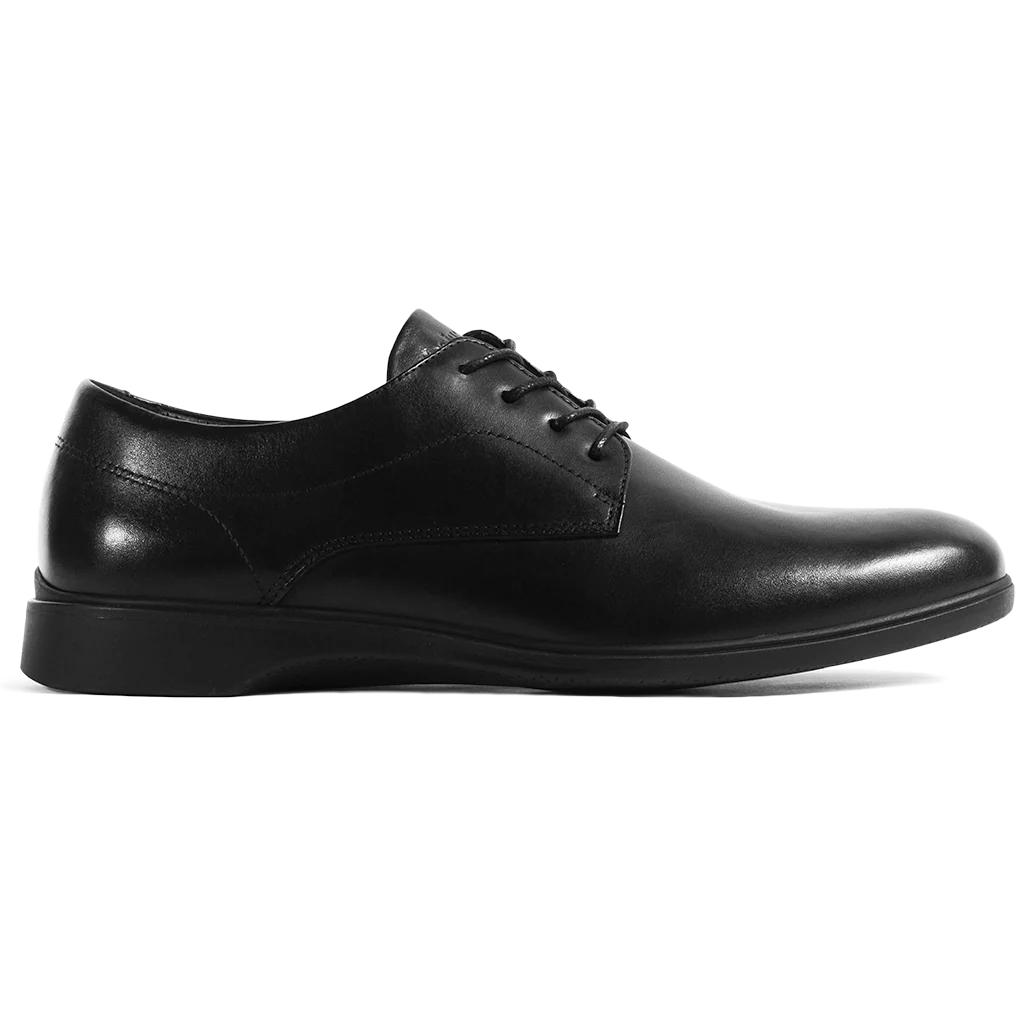 Amberjack Original Obsidian Classic black pilot oxford shoe, left side view, traditional lace-up | Right Side
