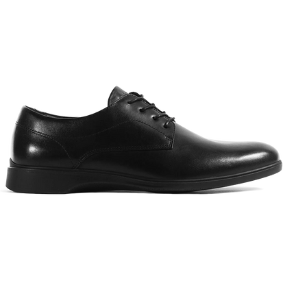 Amberjack Original Obsidian Classic black pilot oxford shoe, left side view, traditional lace-up | Right Side