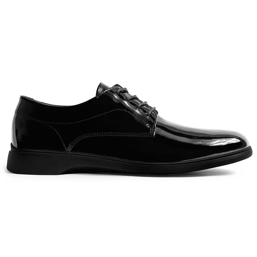 Amberjack Tux Obsidian Classic Collection black formal pilot dress shoe,  Right Side 