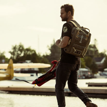 Red Canoe - Boeing Vintage Logo Backpack - Khaki, Lifestyle Front