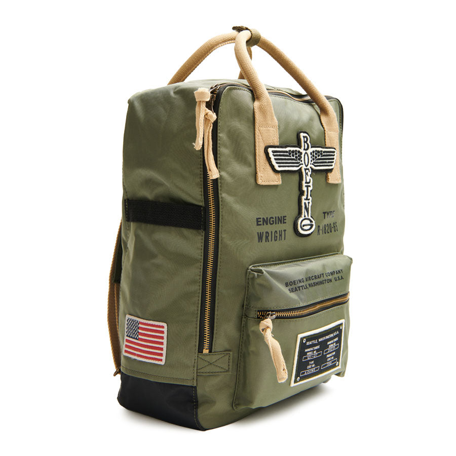 Red Canoe - Boeing Vintage Logo Backpack - Khaki, Side