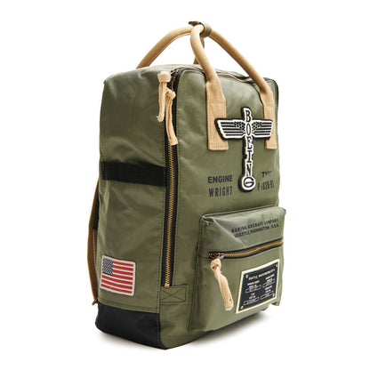 Red Canoe - Boeing Vintage Logo Backpack - Khaki, Side