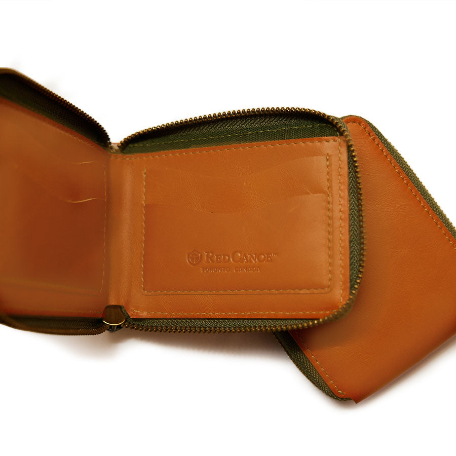 Red Canoe - Boeing Leather Zip Wallet - Tan, Side