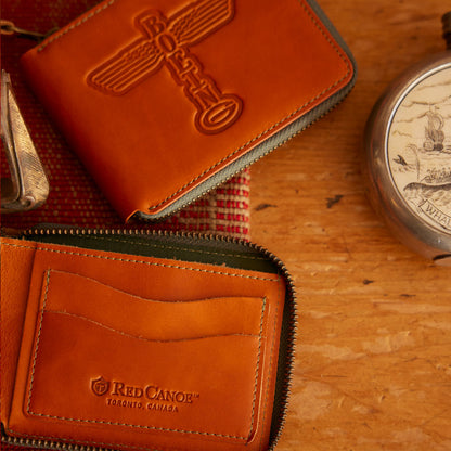Red Canoe - Boeing Leather Zip Wallet - Tan, side