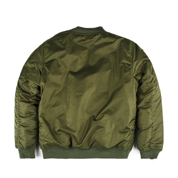 Up and Away - Adult MA-1 Flight Jacket (Green 6-Patch), Back