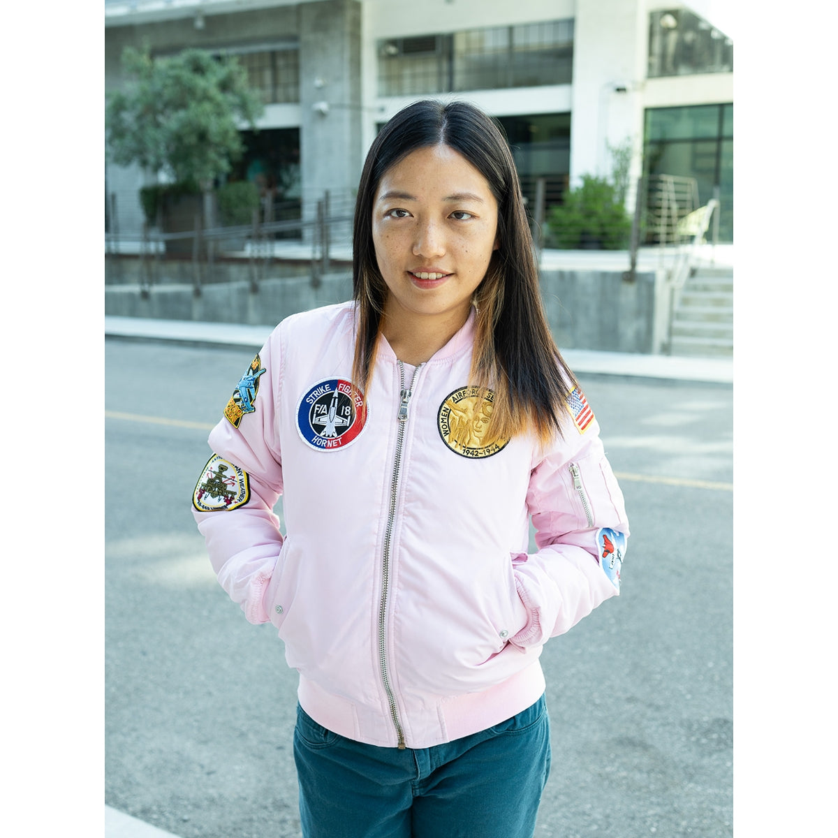 Up and Away - Adult MA-1 Flight Jacket (Pink 6-Patch), Lifestyle