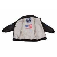 Up and Away - Youth WWII Bomber Jacket (Brown 9-Patch), Front