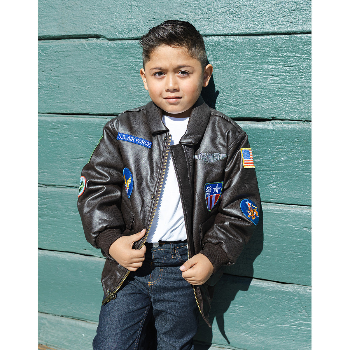 Up and Away - Youth WWII Bomber Jacket (Brown 9-Patch), Lifestyle