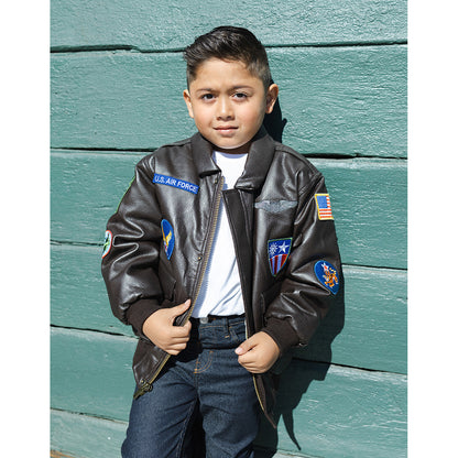 Up and Away - Youth WWII Bomber Jacket (Brown 9-Patch), Lifestyle
