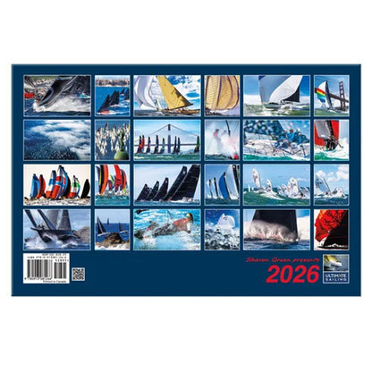 2026 Ultimate Sailing Calendar back cover showing thumbnail previews of all featured images